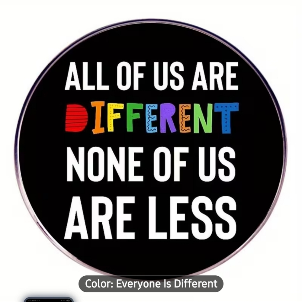 Vintage-Inspired 'All of Us Are Different' Metal Brooch Pin - Unique